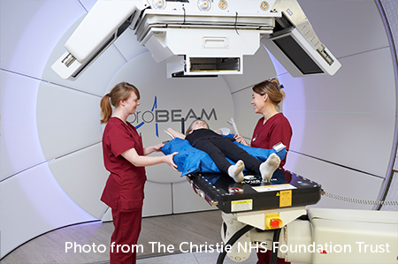 Photo of a child having proton beam therapy